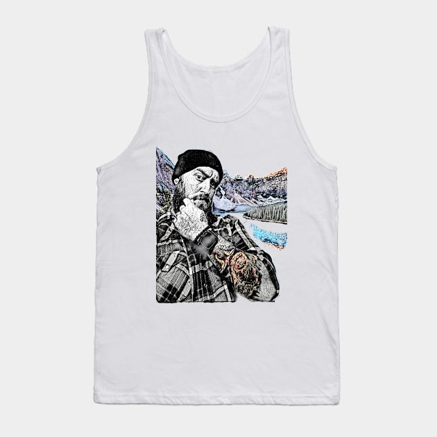 Papa Hash in the Mountains Tank Top by Papa Hash's House of Art